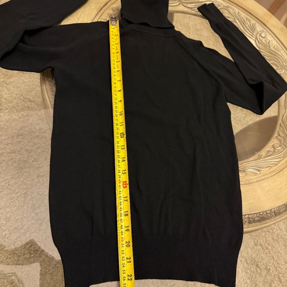 Zara Knit Turtleneck Shirt M Black Sweater Womens Long Sleeve Cotton Blend - Picture 7 of 8